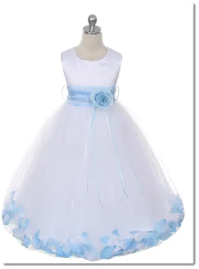 160 C White Sequin Top Petal Flower Girl Dress 2 of 2