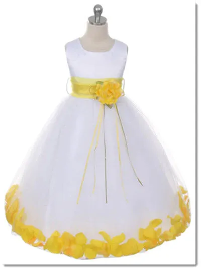 160 C White Sequin Top Petal Flower Girl Dress 2 of 2