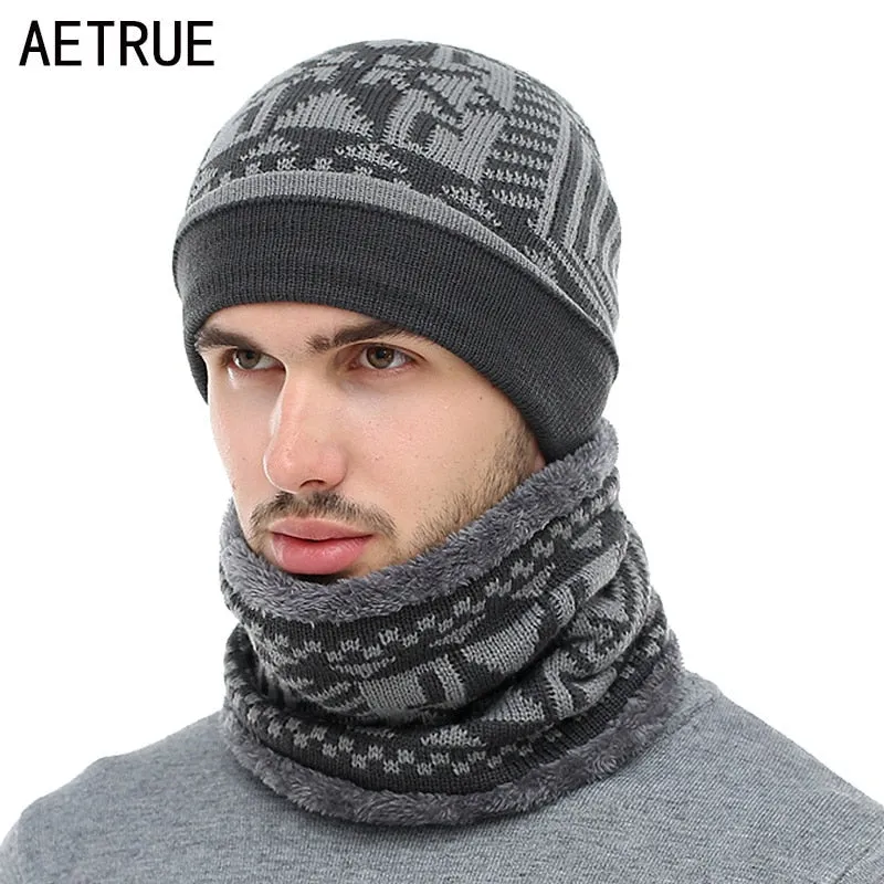 2 Piece Winter Knitted Beanie and Scarf
