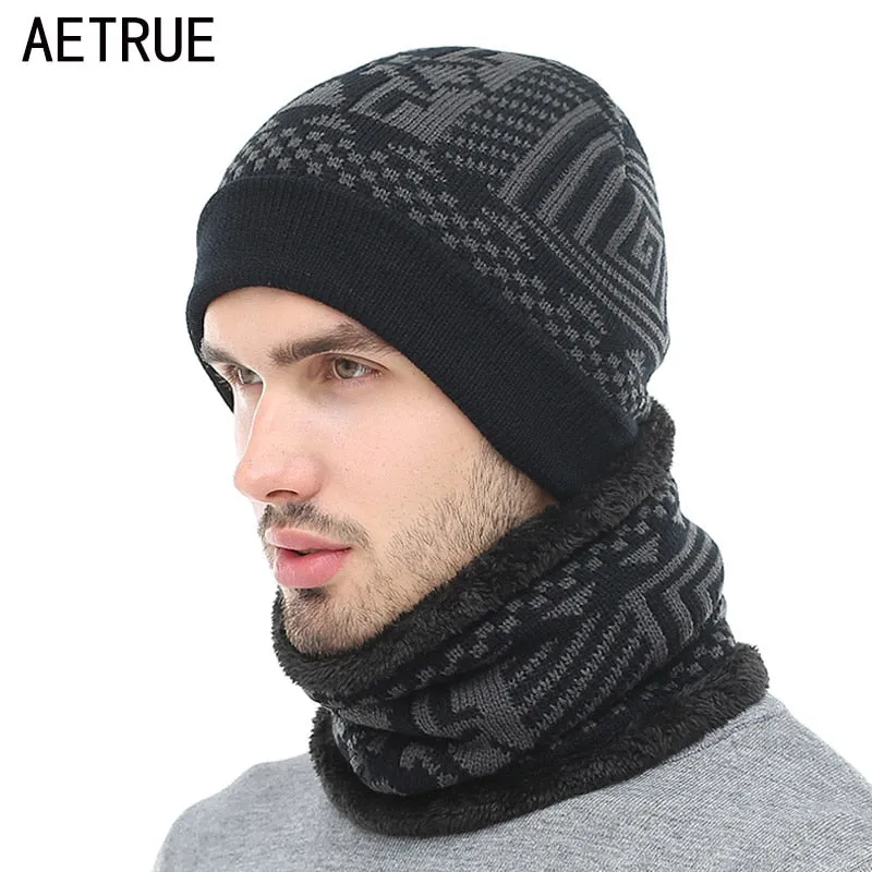 2 Piece Winter Knitted Beanie and Scarf