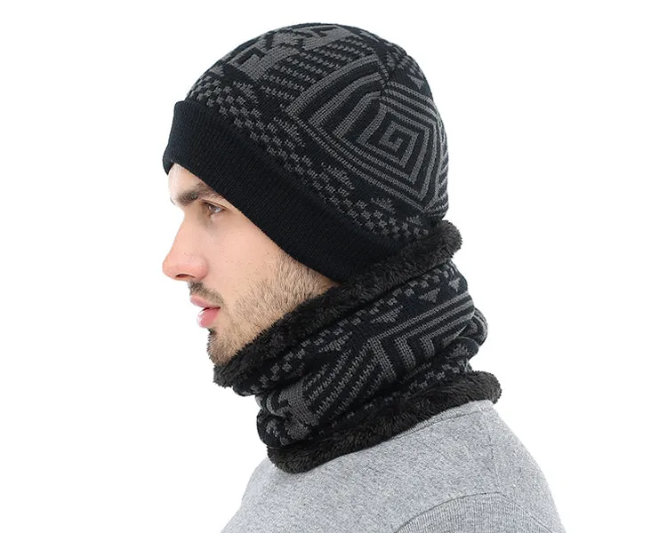 2 Piece Winter Knitted Beanie and Scarf