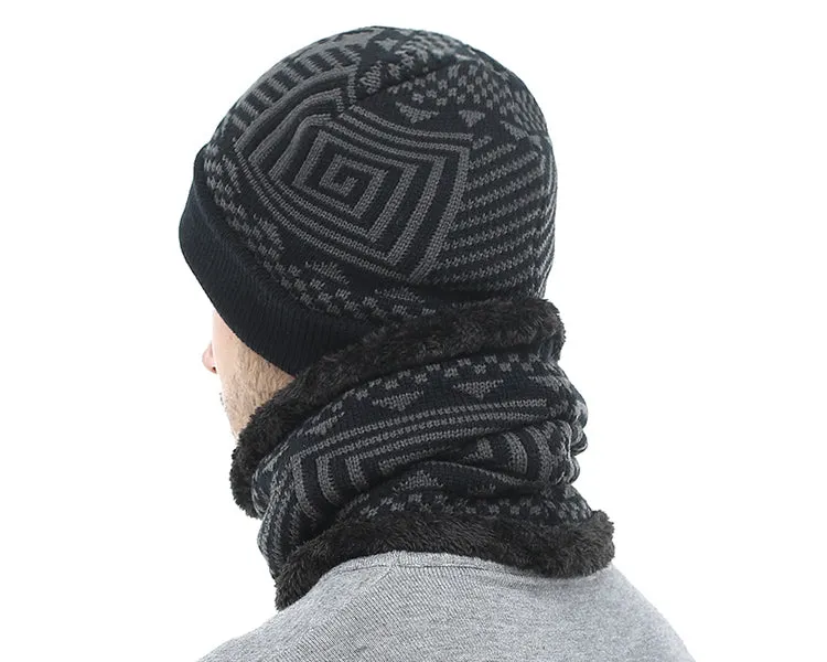 2 Piece Winter Knitted Beanie and Scarf