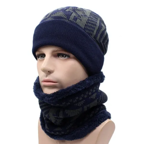 2 Piece Winter Knitted Beanie and Scarf