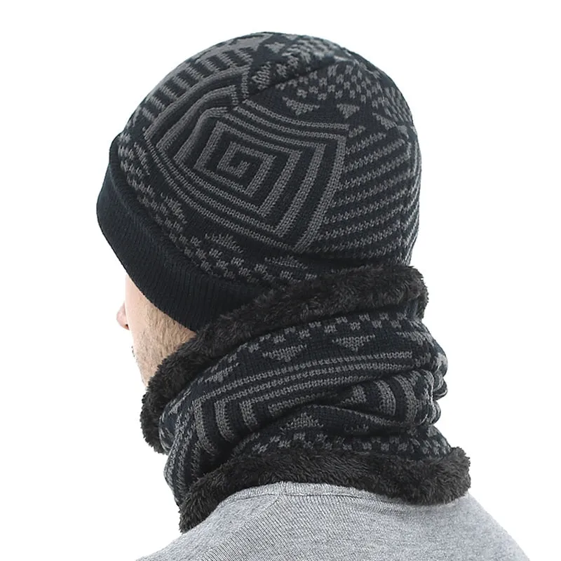 2 Piece Winter Knitted Beanie and Scarf