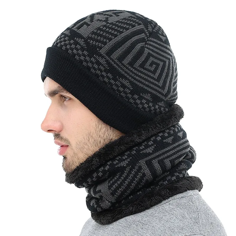 2 Piece Winter Knitted Beanie and Scarf