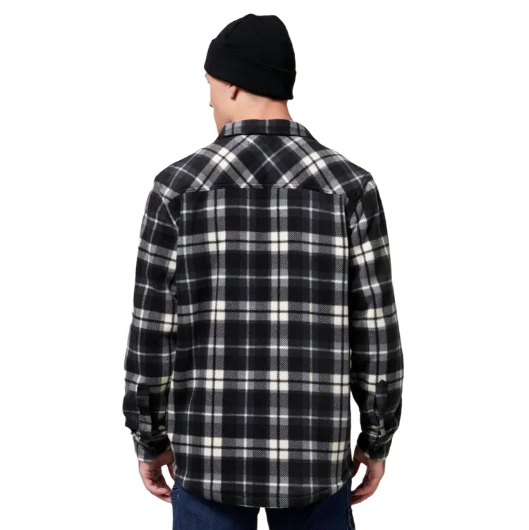 2 x Mens Hard Yakka Legends Sherpa Fleece Jacket Shirt Black/Grey   Free Beanie