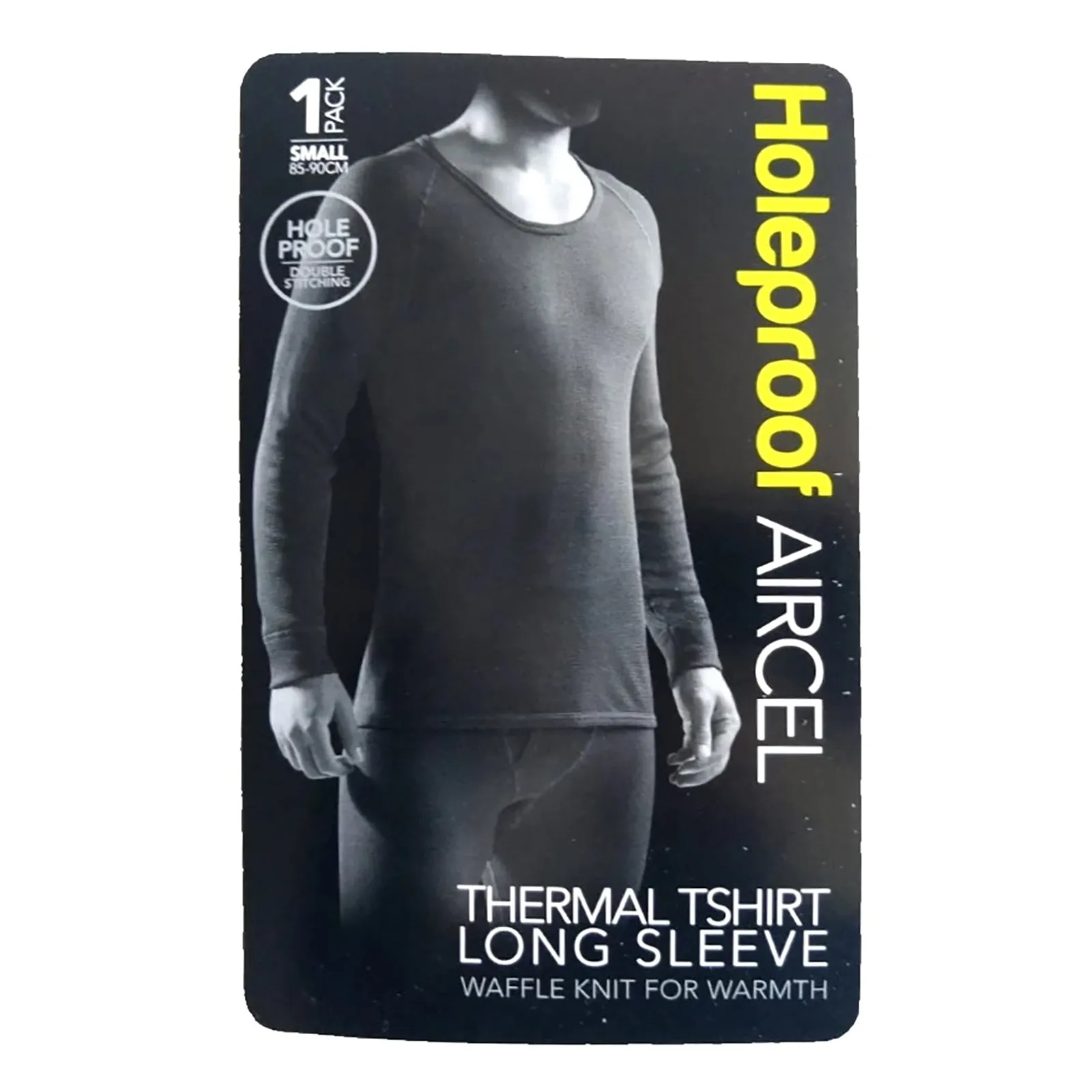 2x Holeproof Aircel Thermal Mens T-shirt Long Sleeve White Tee Top MYPU1A Bulk Base Layer