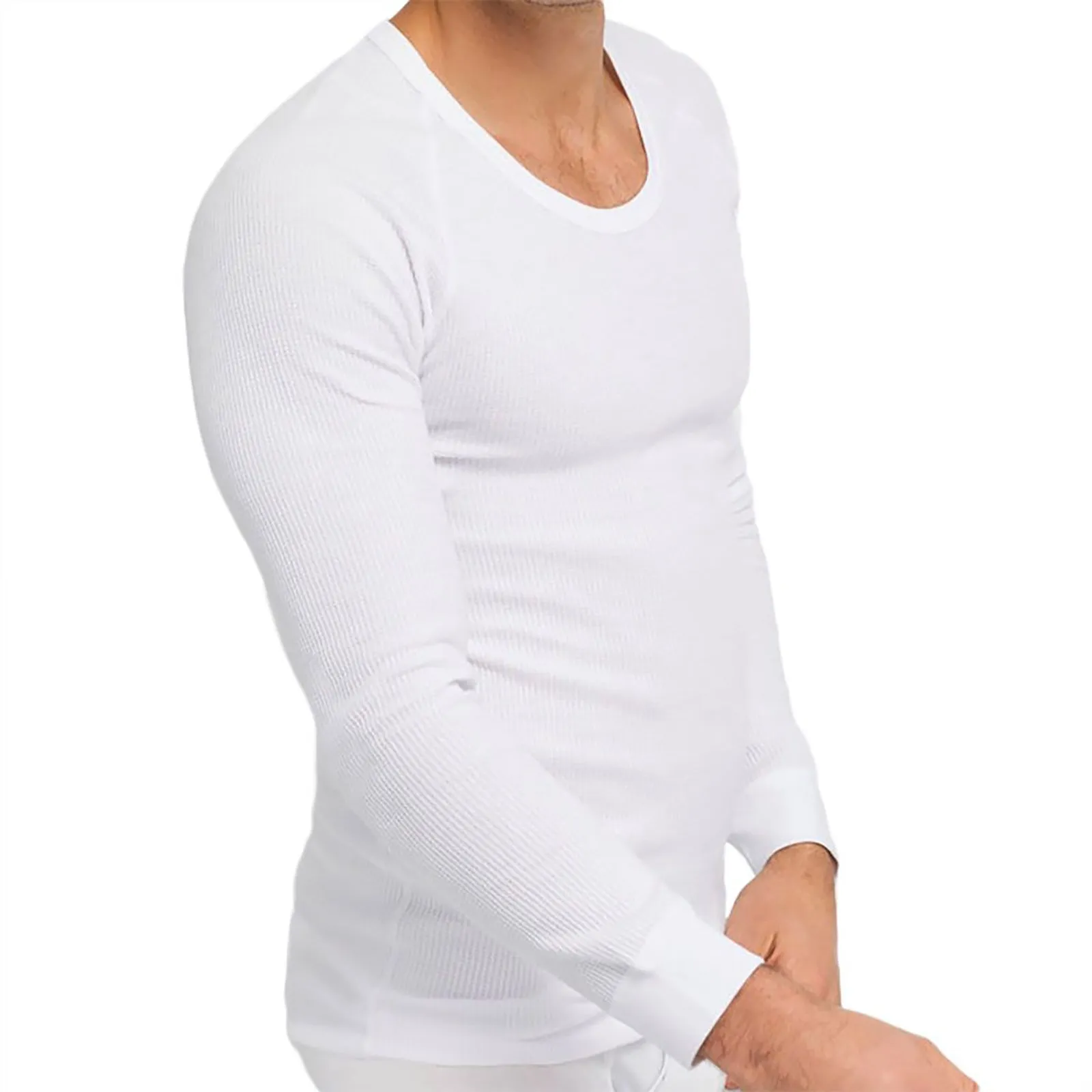 2x Holeproof Aircel Thermal Mens T-shirt Long Sleeve White Tee Top MYPU1A Bulk Base Layer
