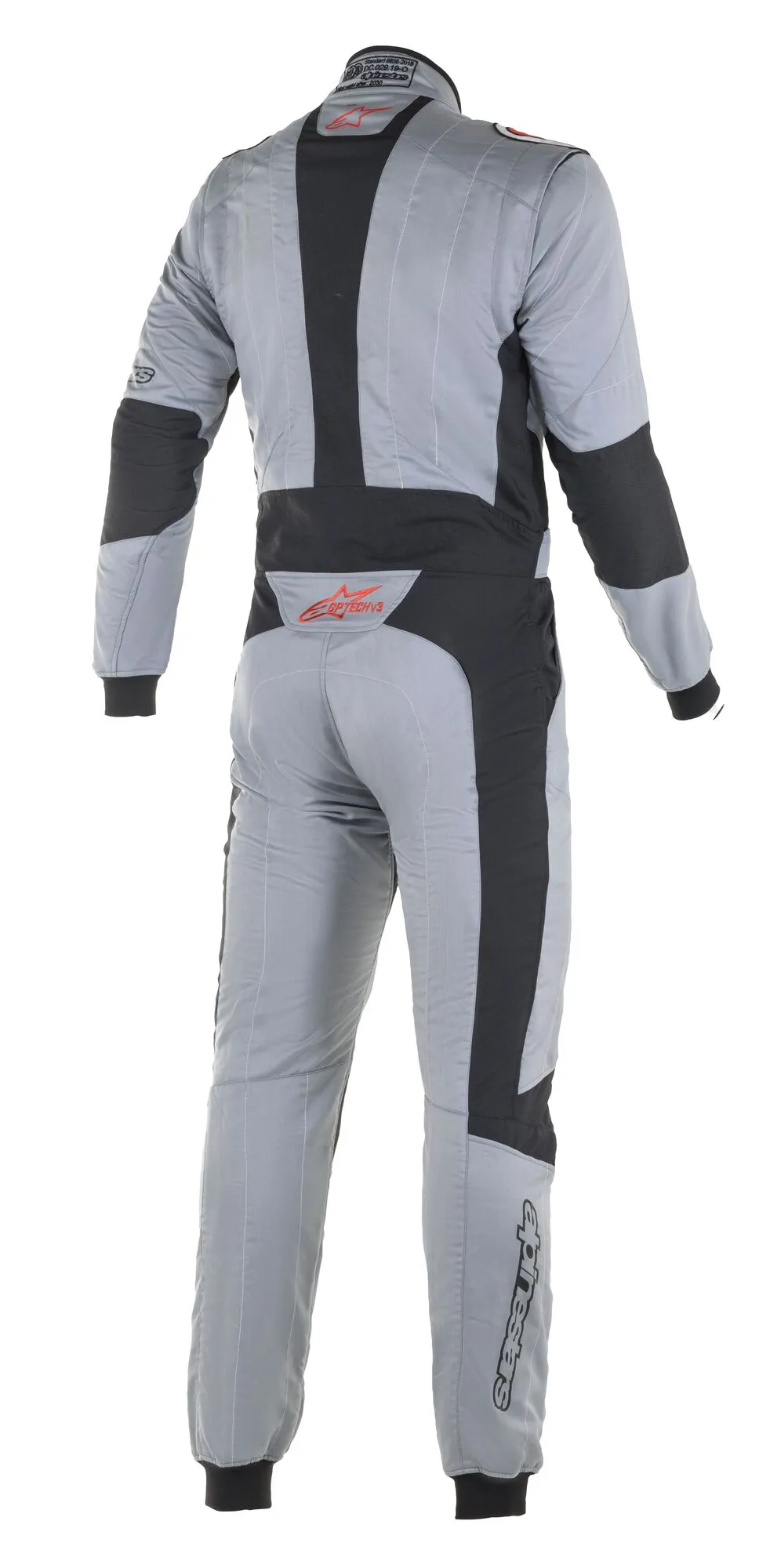 ALPINESTARS 3354020_9083_60 GP TECH v3 Racing suit, FIA 8856-2018, mid gray/red, Size 60