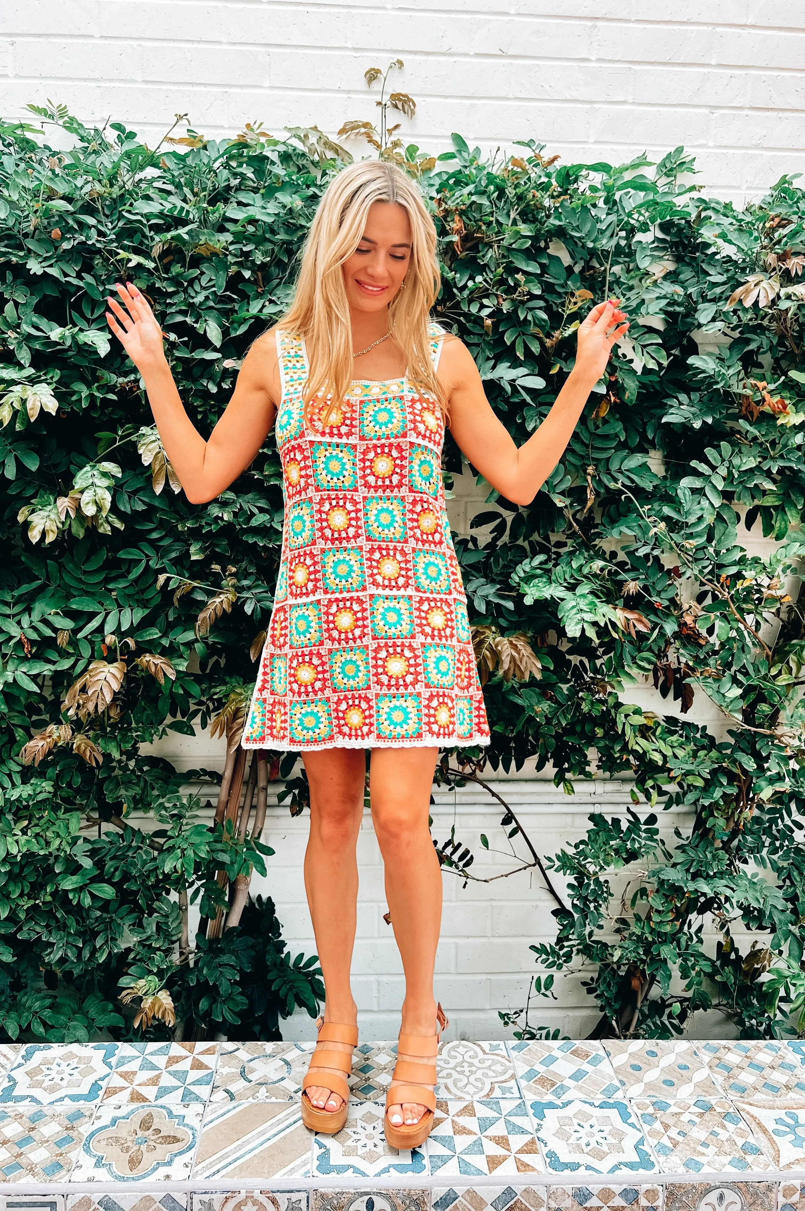 Amalfi Coast Crocheted Dress Orange