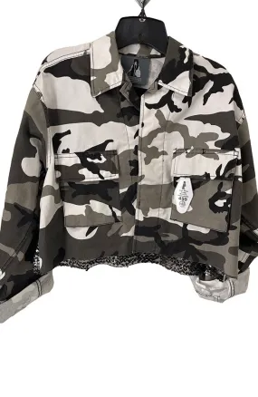 B & W Cropped Jacket Sequin Splash