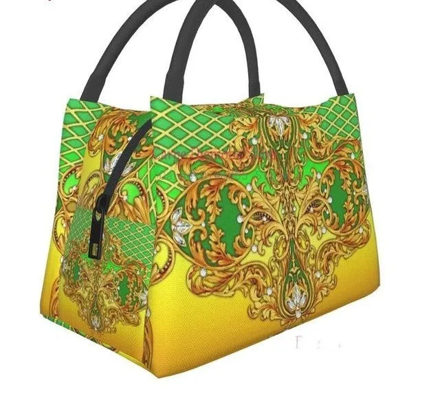 Beautiful Pink Gold & Orange Italian Print Purse