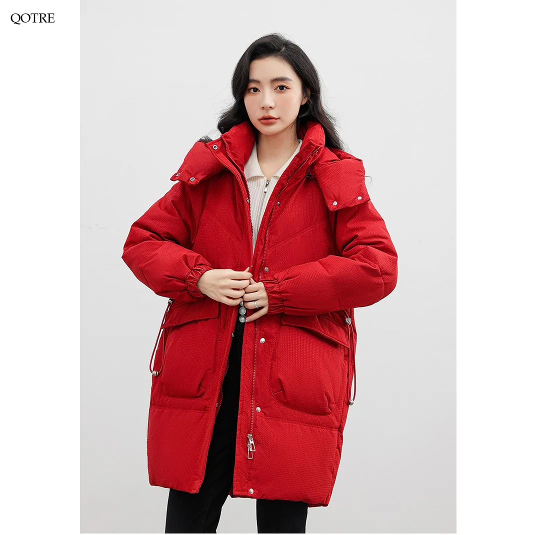 Bellows Pocket Mid-Length Puffa Hooded Parka