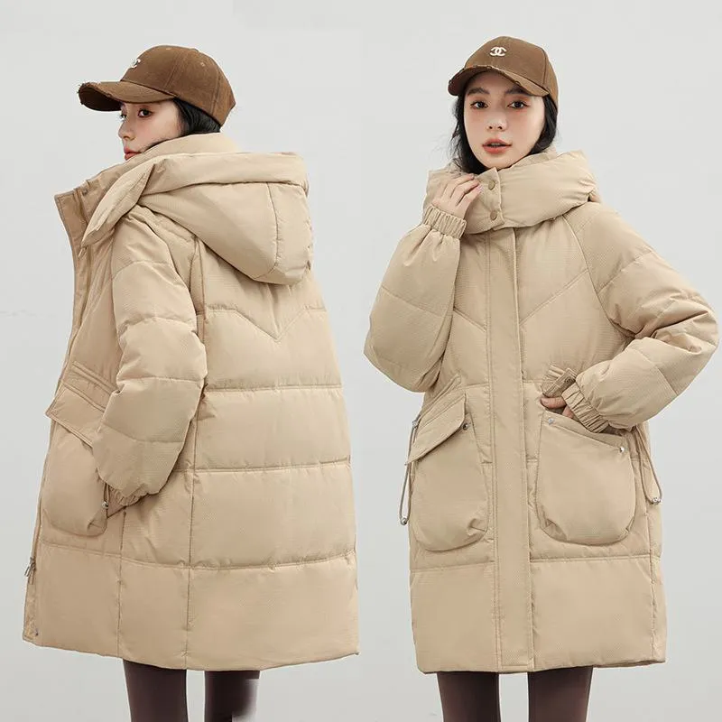 Bellows Pocket Mid-Length Puffa Hooded Parka