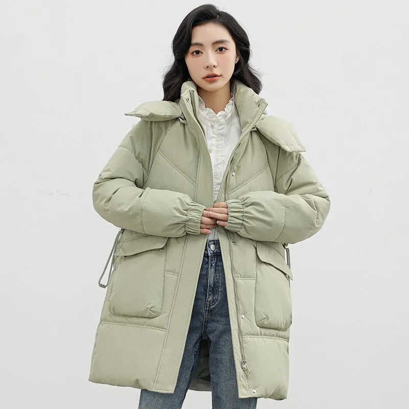Bellows Pocket Mid-Length Puffa Hooded Parka