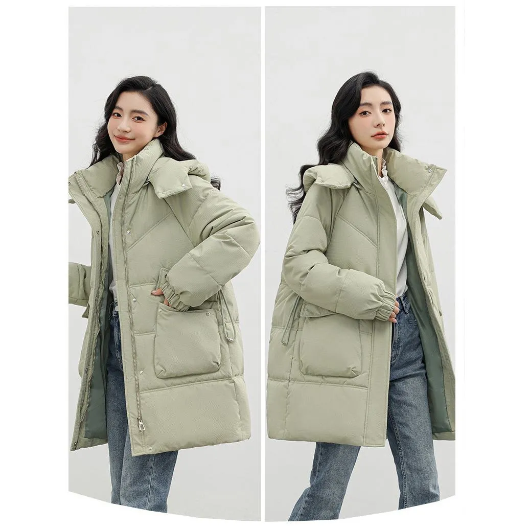 Bellows Pocket Mid-Length Puffa Hooded Parka