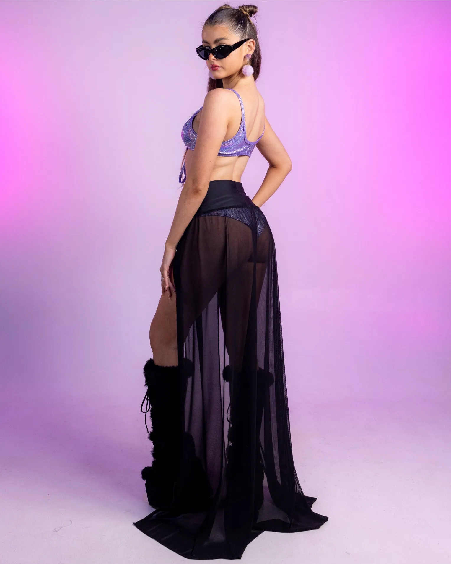 Black Sheer Slip Gypsy Skirt
