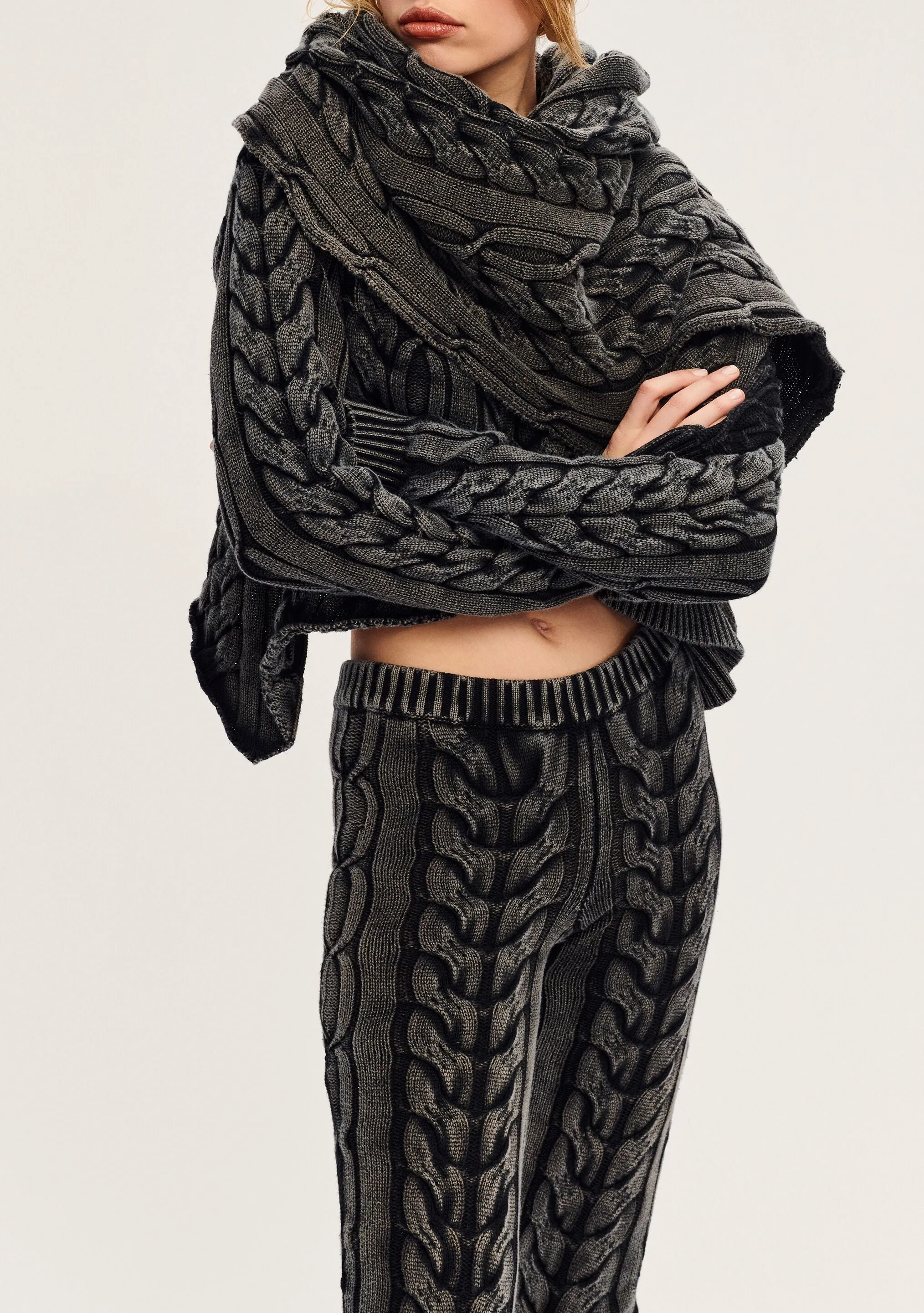 Blanket Cable Knit Scarf