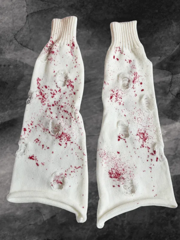 Bloody bones y2k broken leg warmers