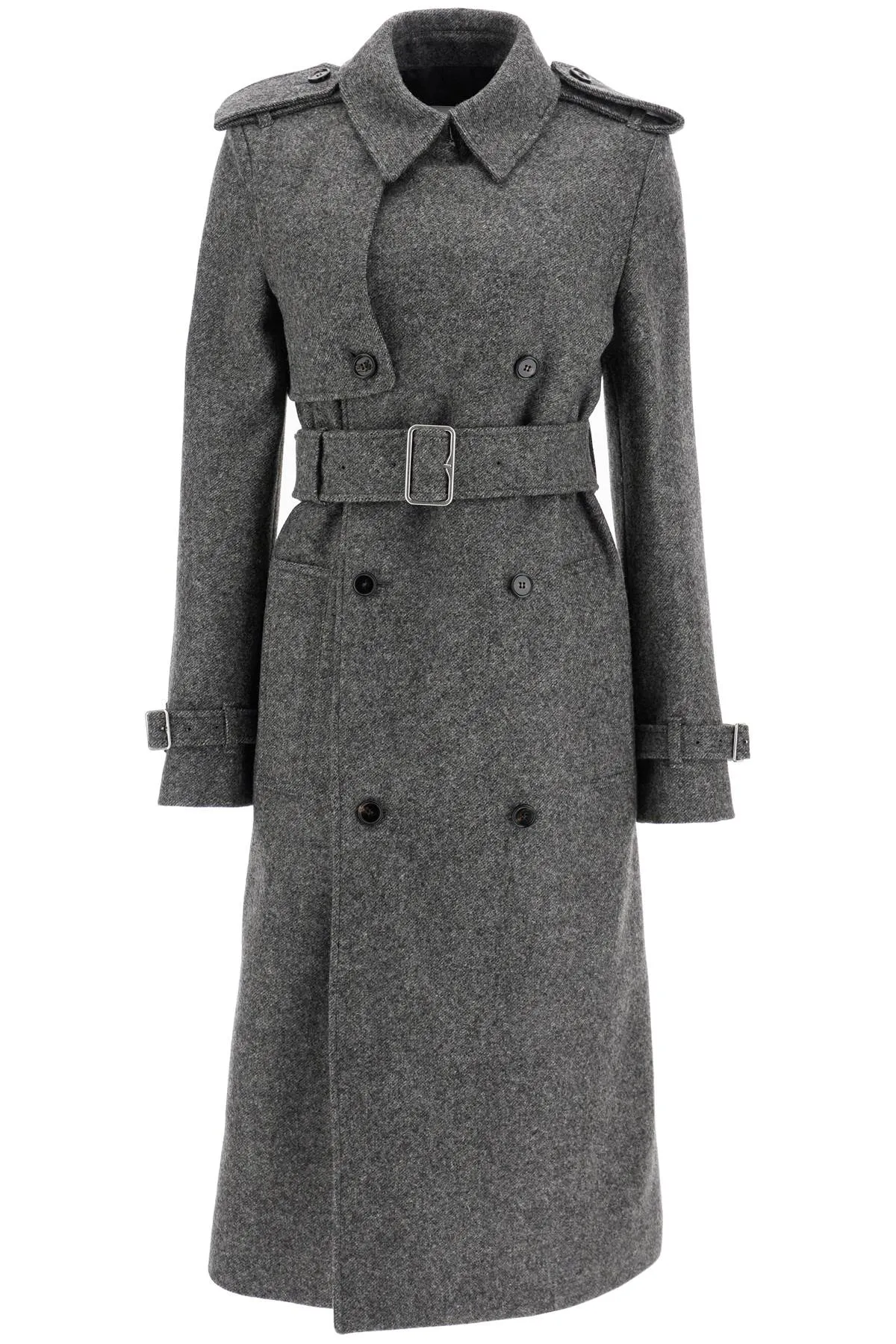 Burberry Double-Breasted Wool Trench Coat