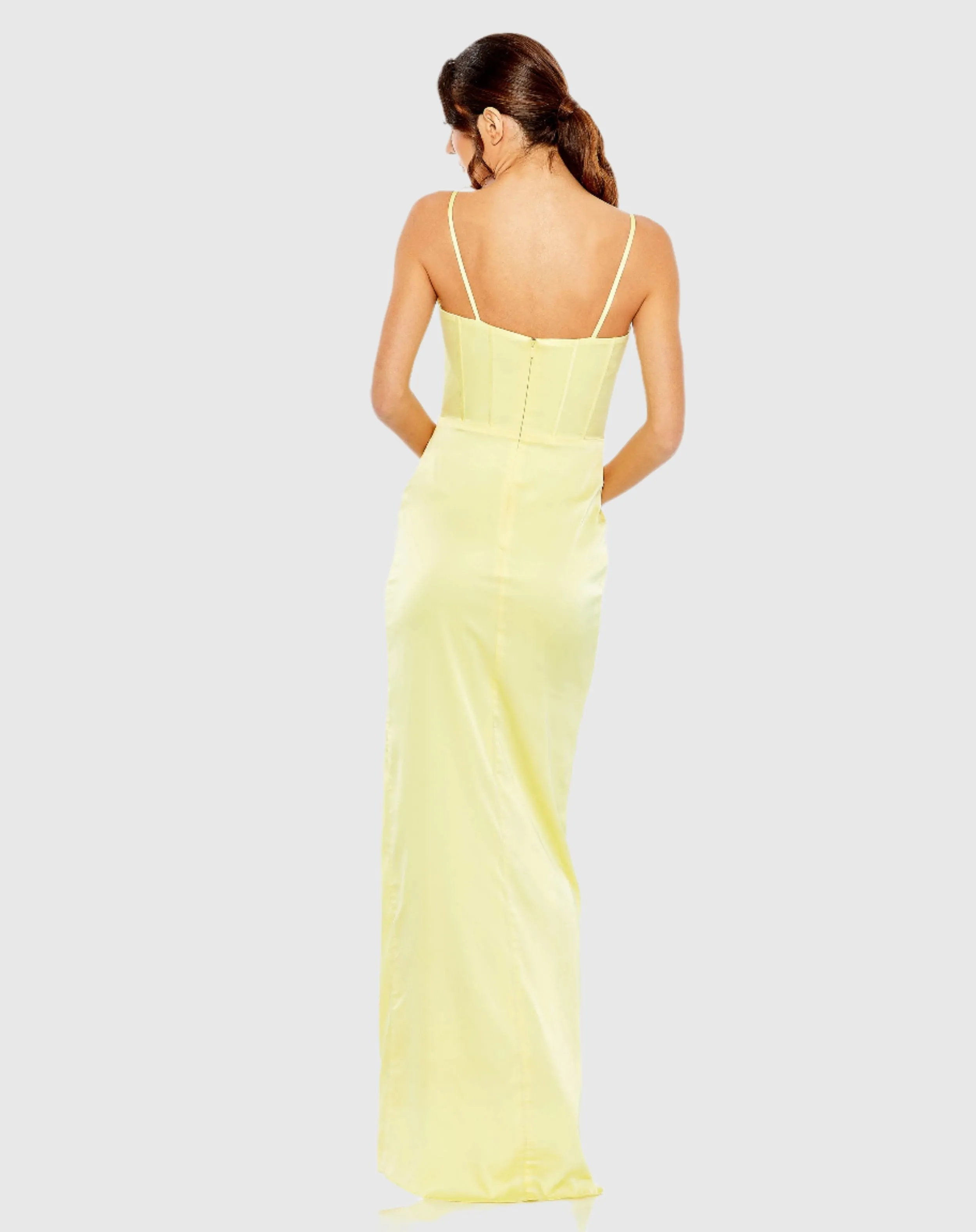 Bustier Side Ruched Bodycon Gown
