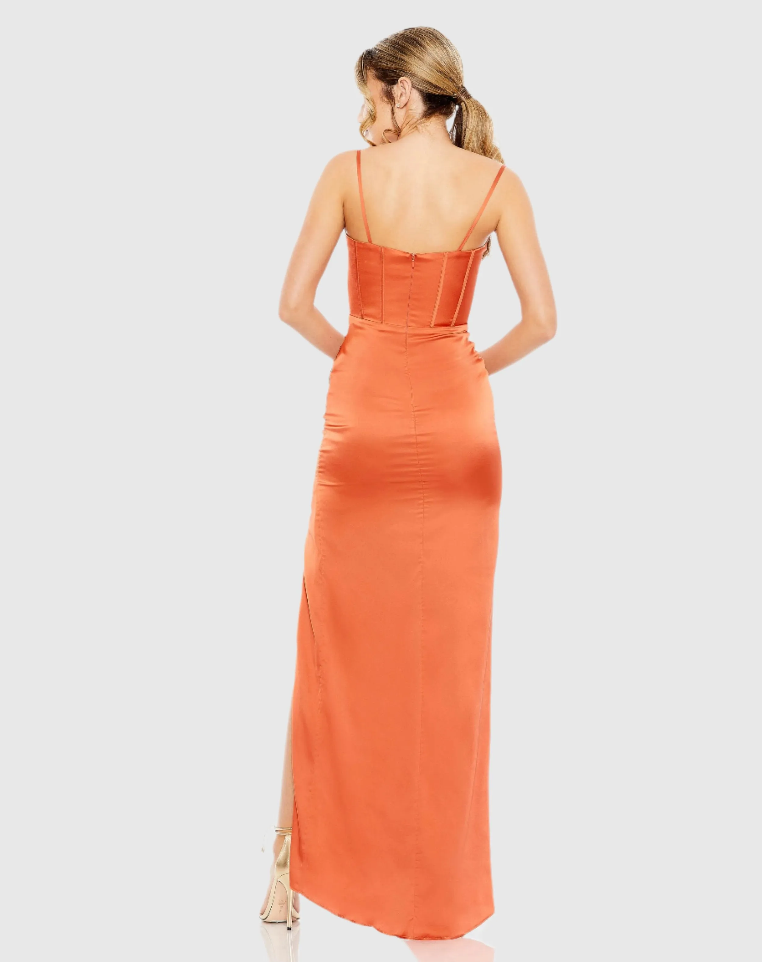 Bustier Side Ruched Bodycon Gown