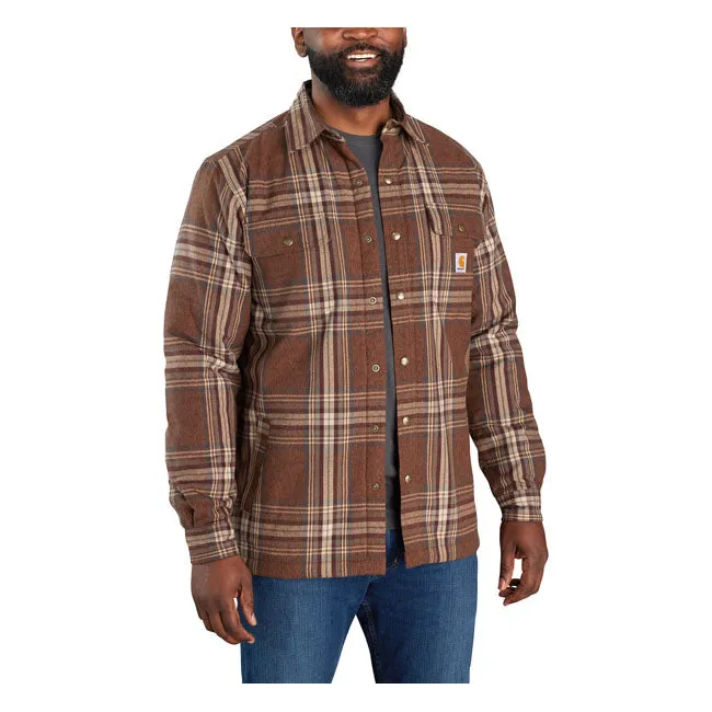 Carhartt Sherpa Lined Flannel Plaid Shirt Burnt Sienna