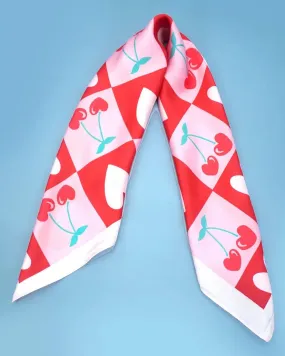 Cherry Heart Silk Scarf
