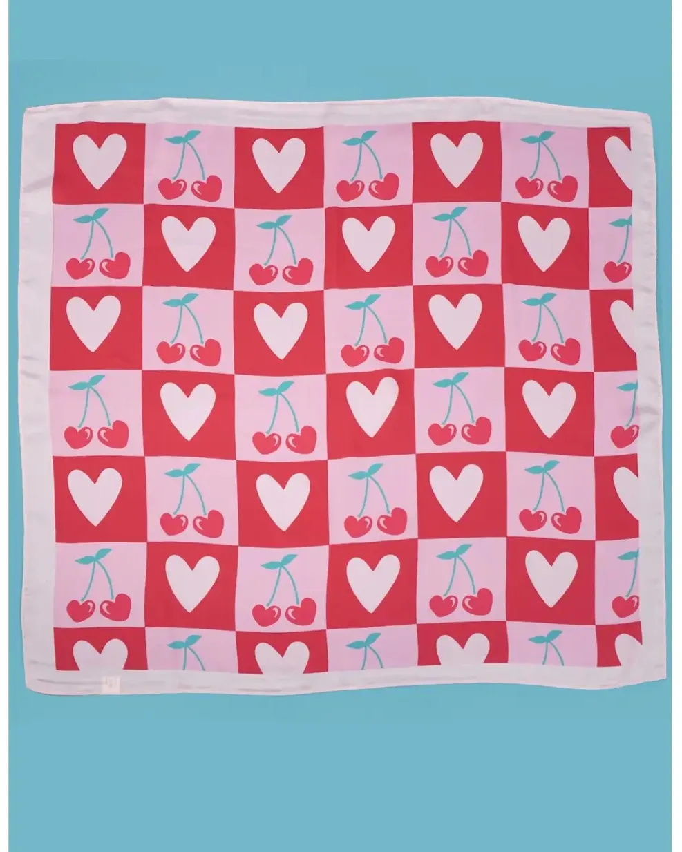 Cherry Heart Silk Scarf