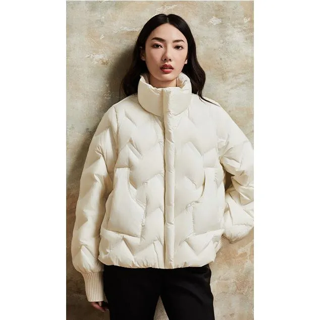 Cropped Puffa Quilted Down Jacket