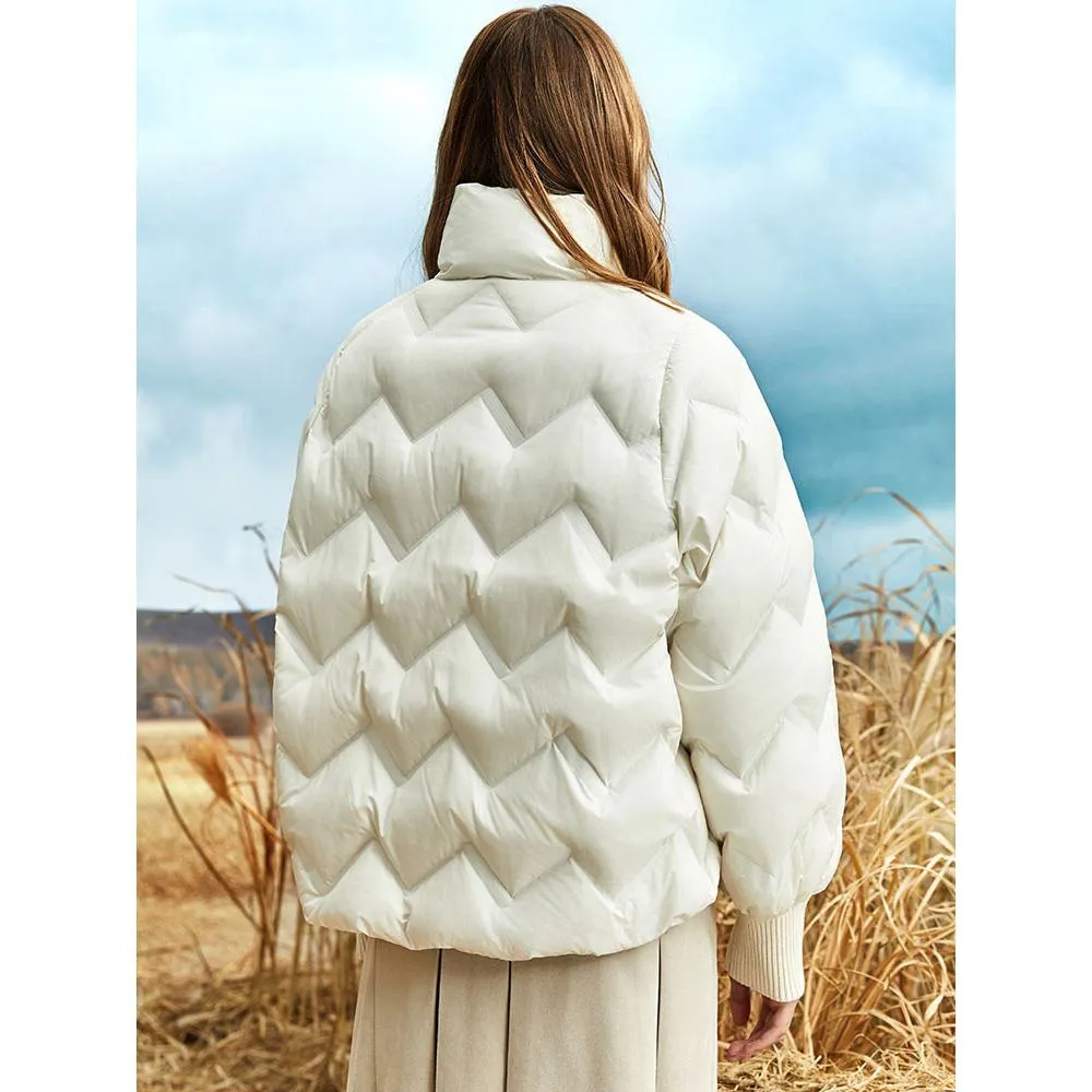 Cropped Puffa Quilted Down Jacket