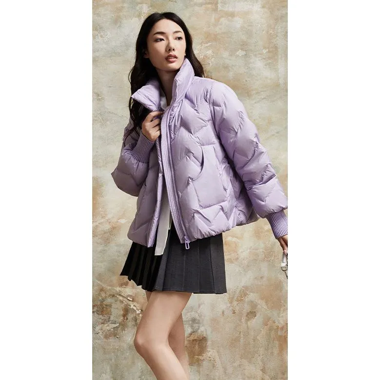Cropped Puffa Quilted Down Jacket