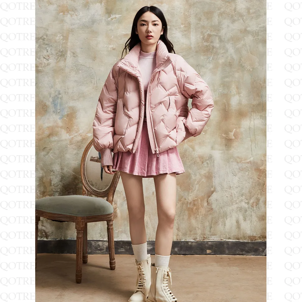 Cropped Puffa Quilted Down Jacket
