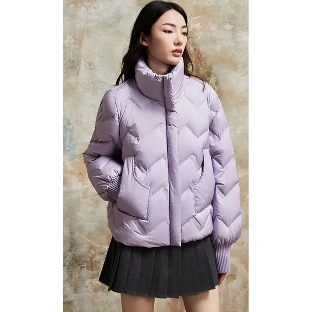 Cropped Puffa Quilted Down Jacket