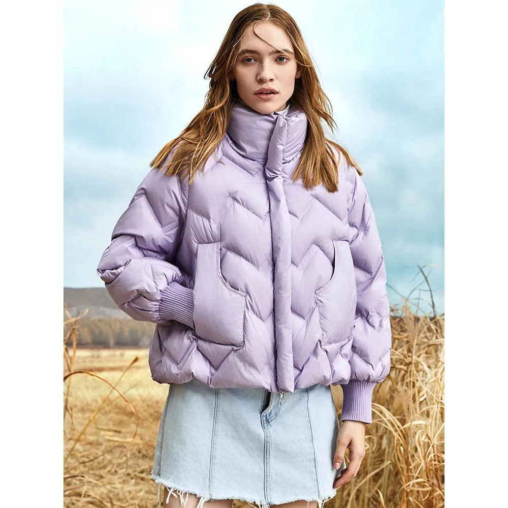 Cropped Puffa Quilted Down Jacket