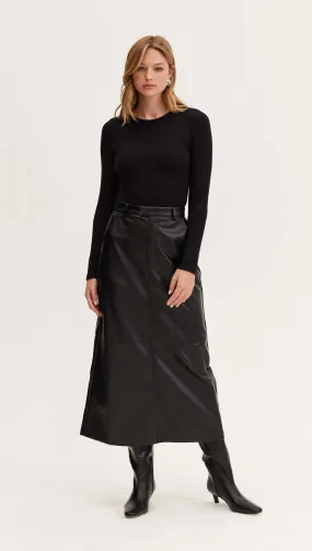 Dylan Pu Column Skirt Black