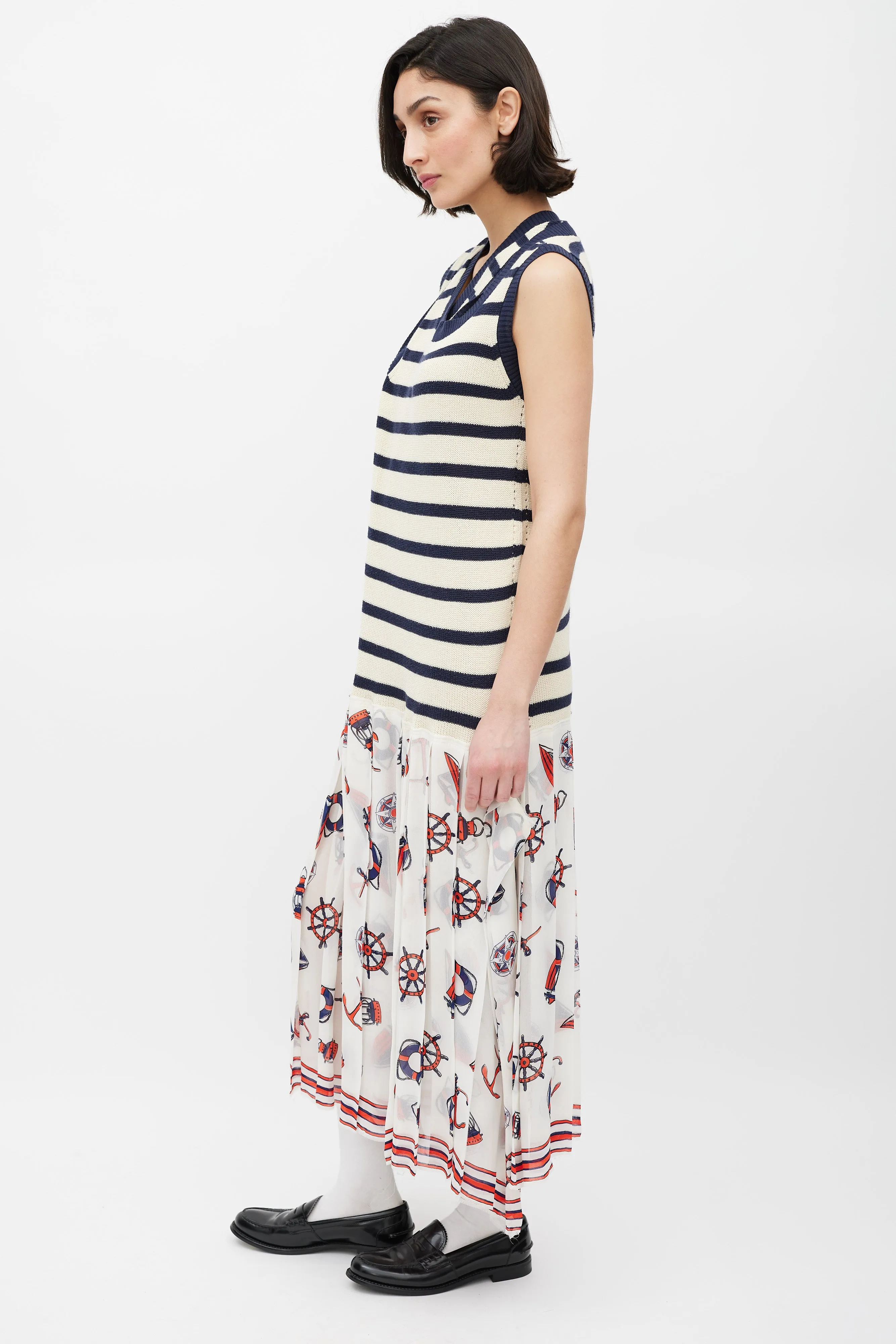 Fall 2010 Multicolour Knit & Nautical Printed Dress