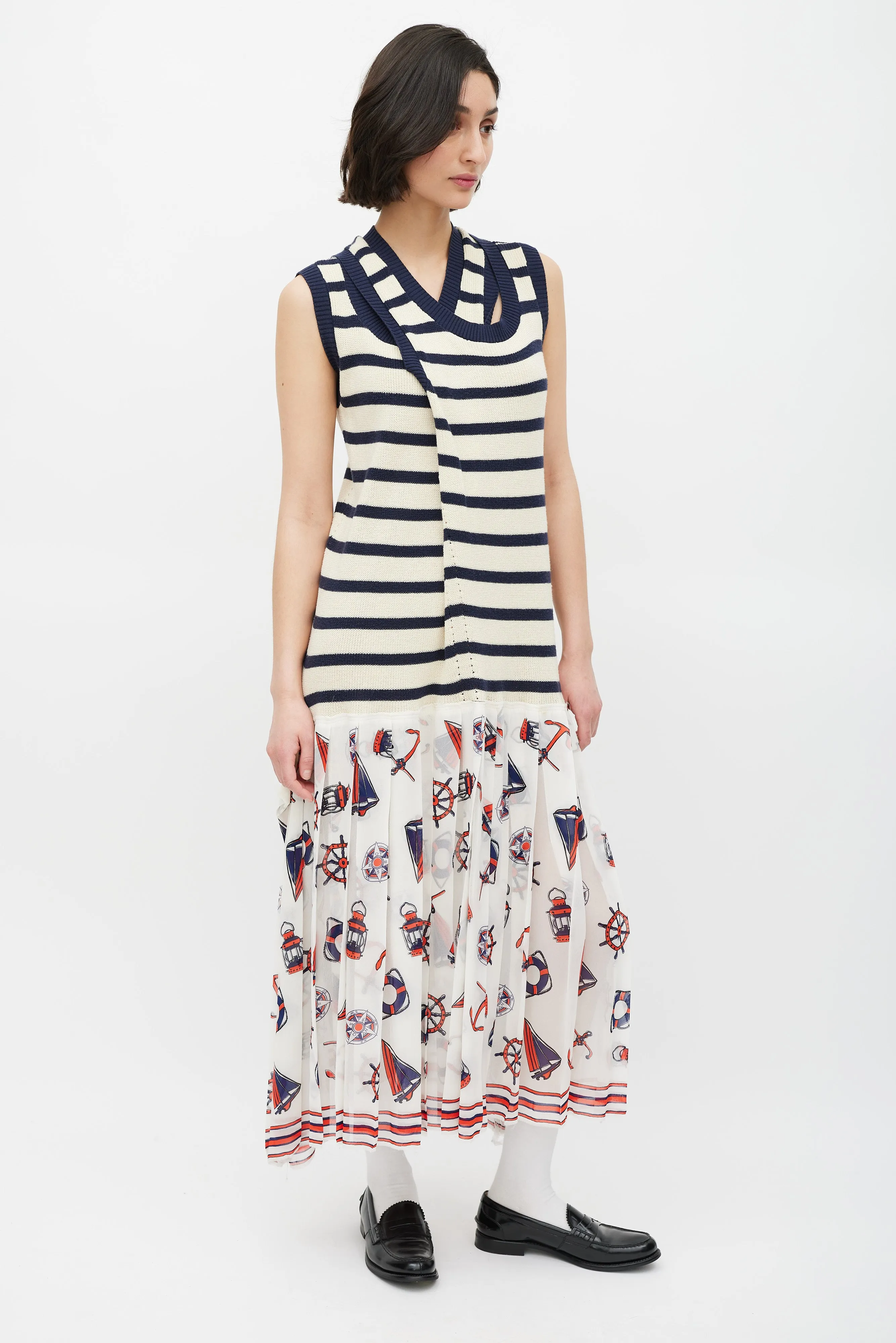 Fall 2010 Multicolour Knit & Nautical Printed Dress