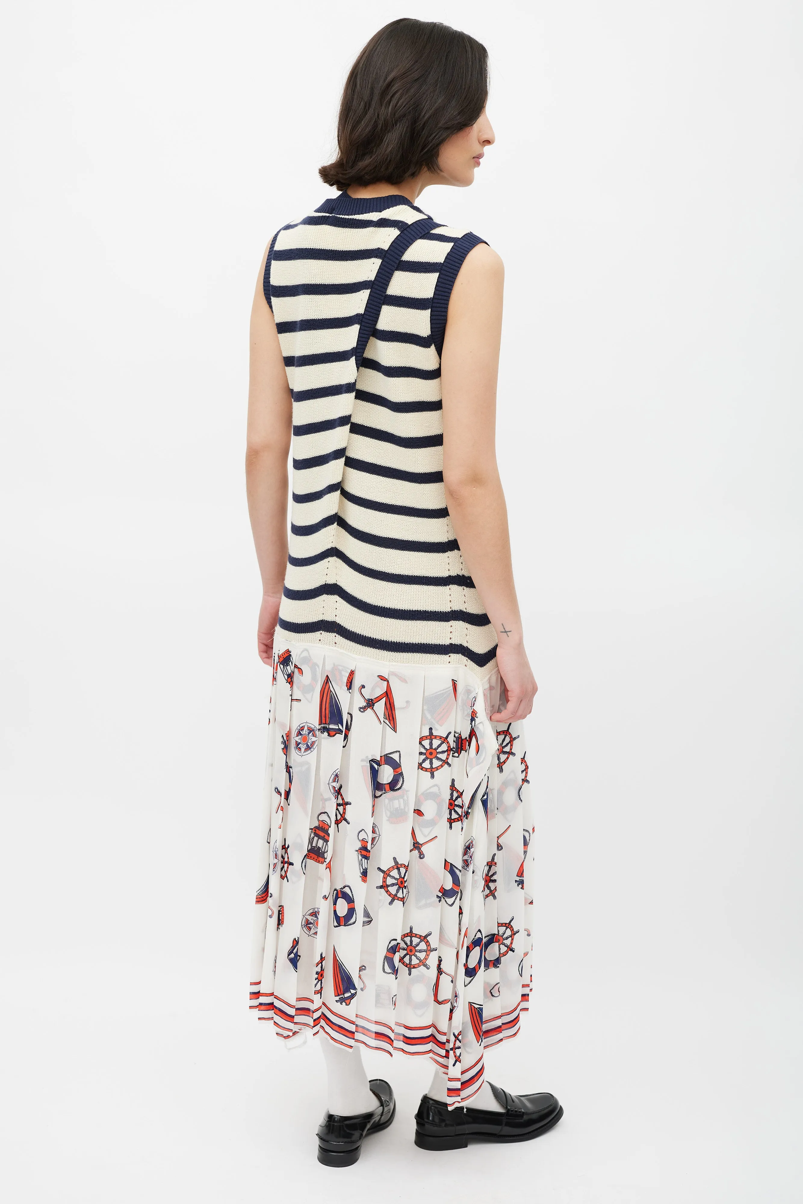 Fall 2010 Multicolour Knit & Nautical Printed Dress