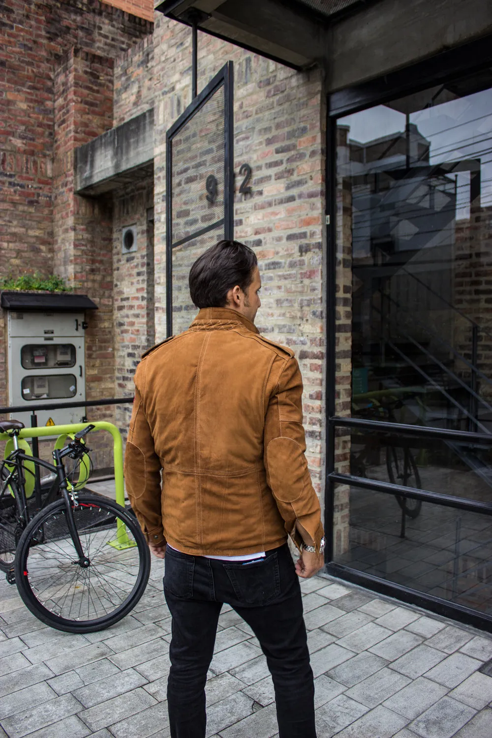 FIELD FR SH Leather Jacket Terra Brown  - Nubuck Suede - Mid-Length