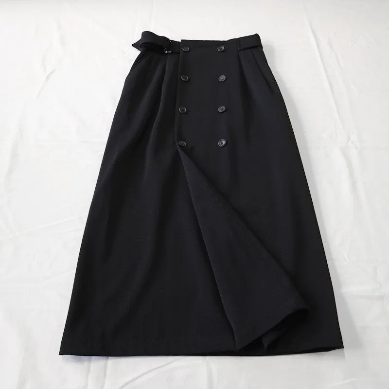 gabardine trench skirt