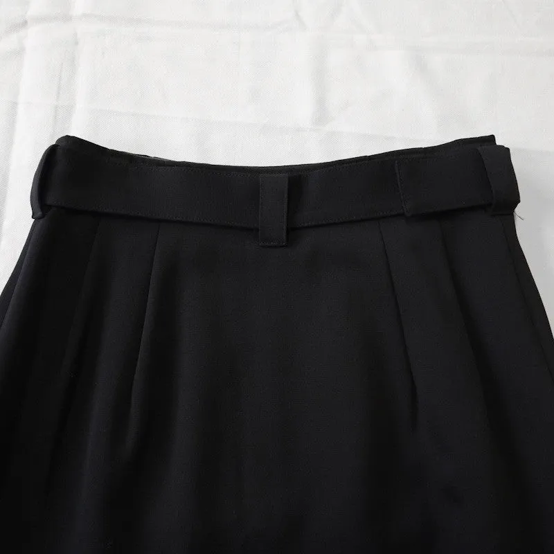 gabardine trench skirt