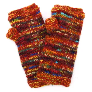 Hand Knitted Wool Arm Warmer - SD Red Mix Hand Knitted Wool Arm Warmer - SD Red Mix