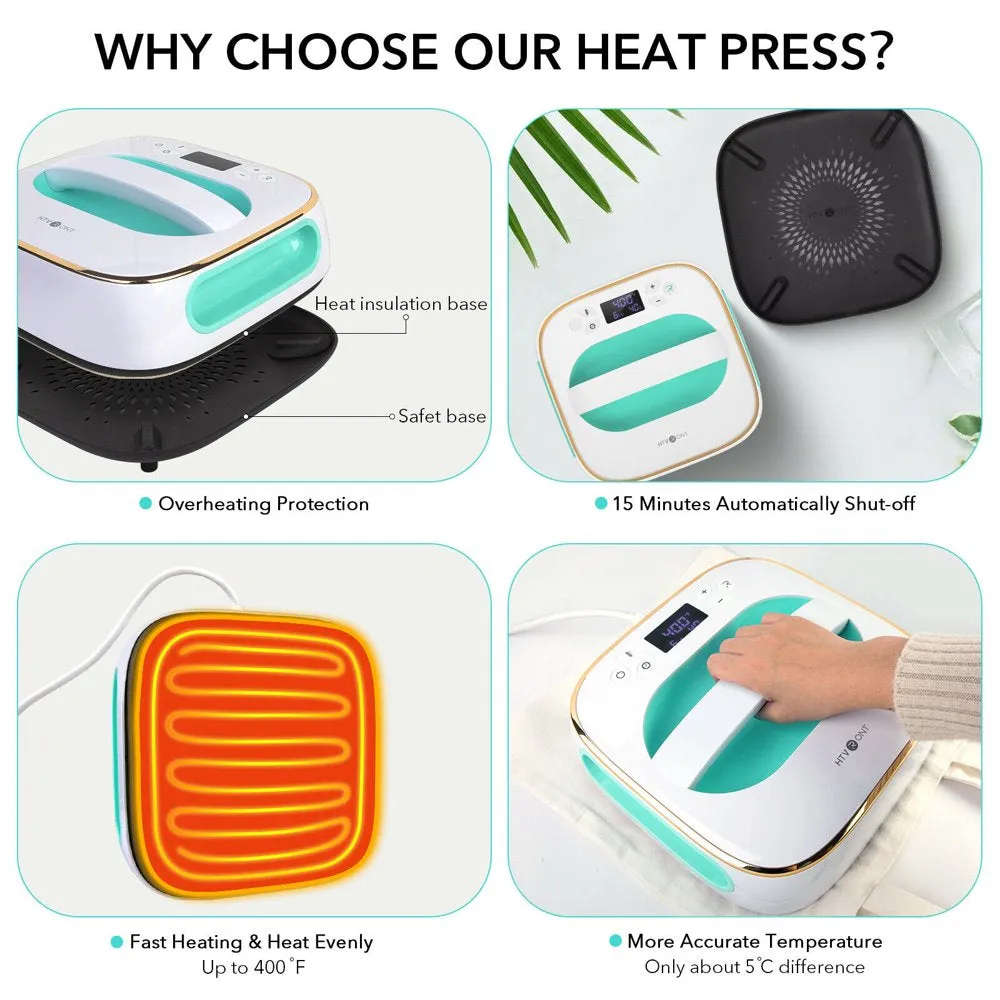 HTVRONT 15X15In Auto Heat Press Machine 10X10In Heat Press Machine Vinyl Cutting Machine