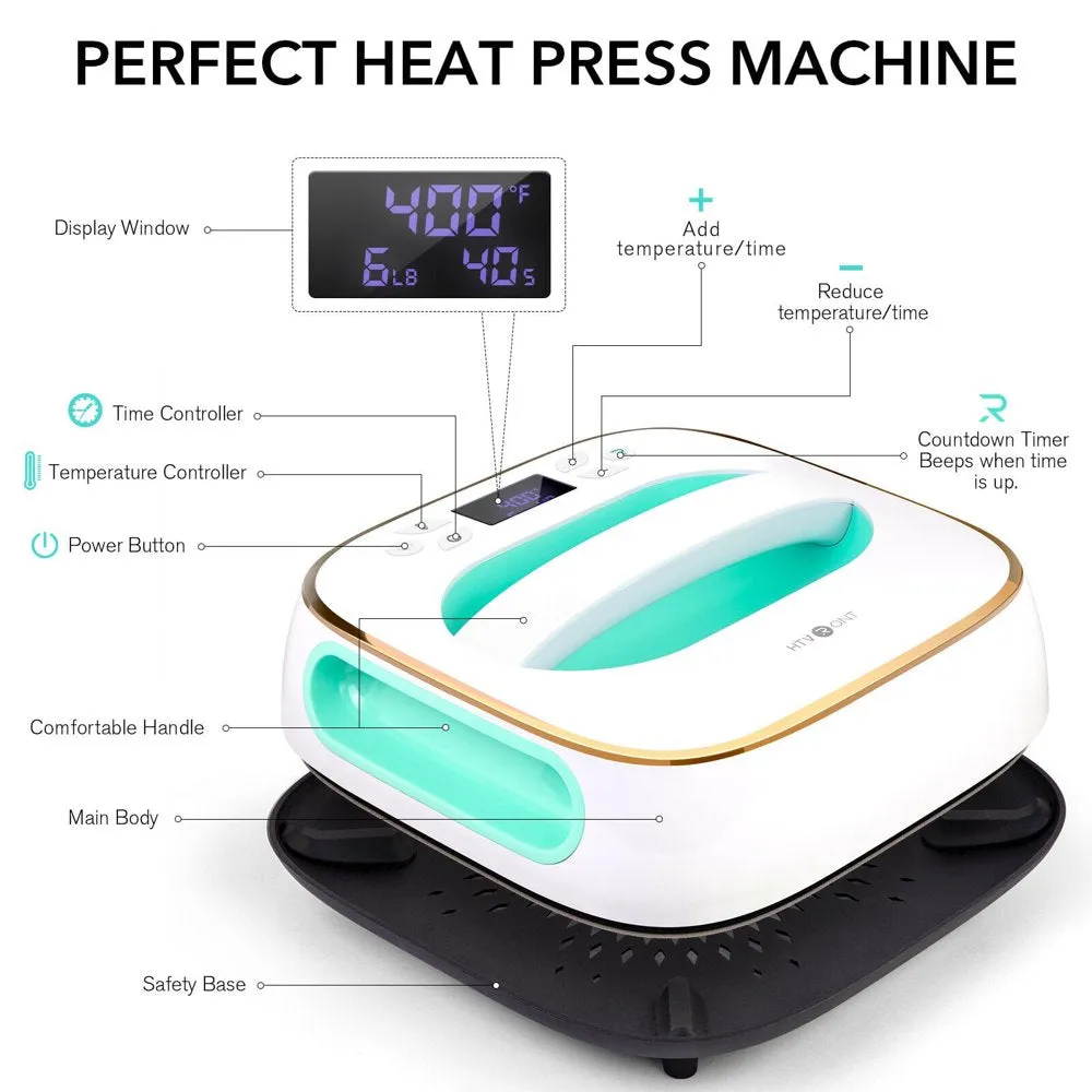 HTVRONT 15X15In Auto Heat Press Machine 10X10In Heat Press Machine Vinyl Cutting Machine