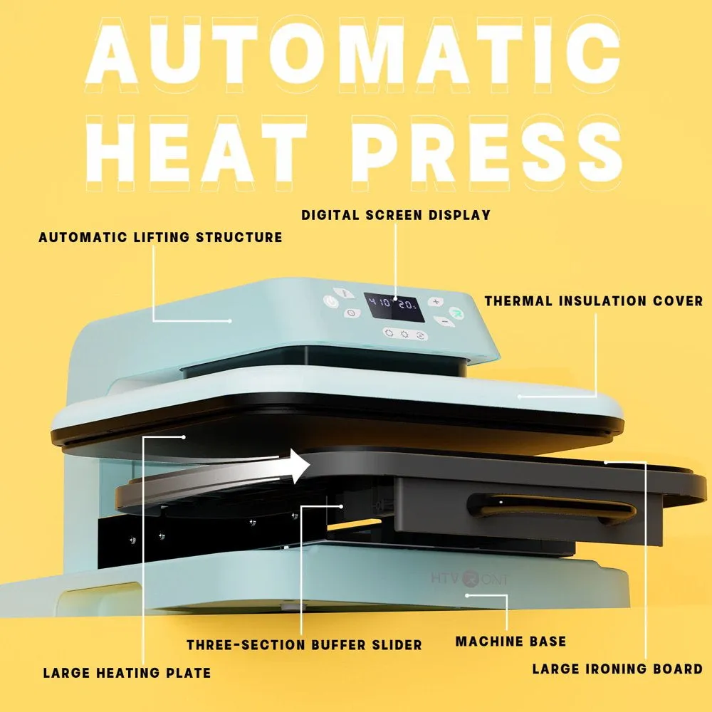 HTVRONT 15X15In Auto Heat Press Machine 10X10In Heat Press Machine Vinyl Cutting Machine