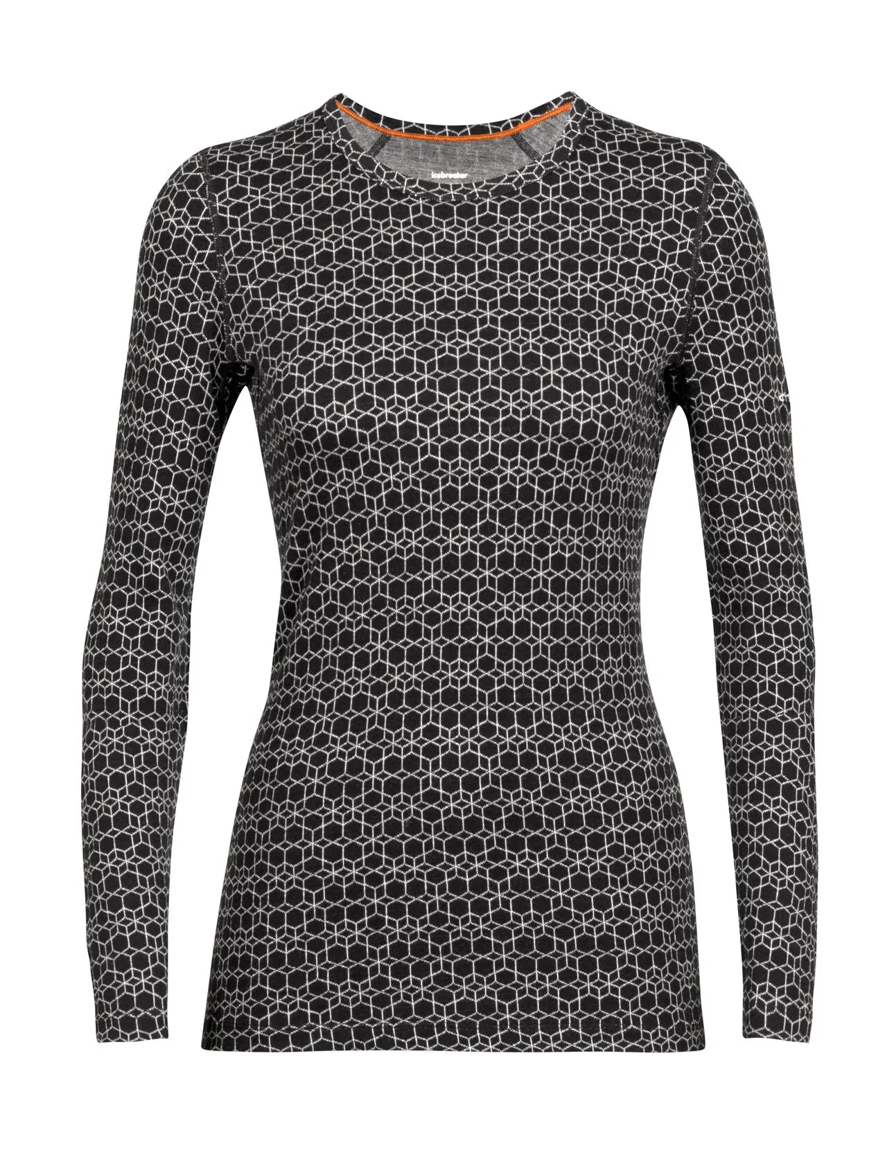 Ice Breaker Women's Merino 250 Vertex Long Sleeve Crew Thermal Top Alpine Geo