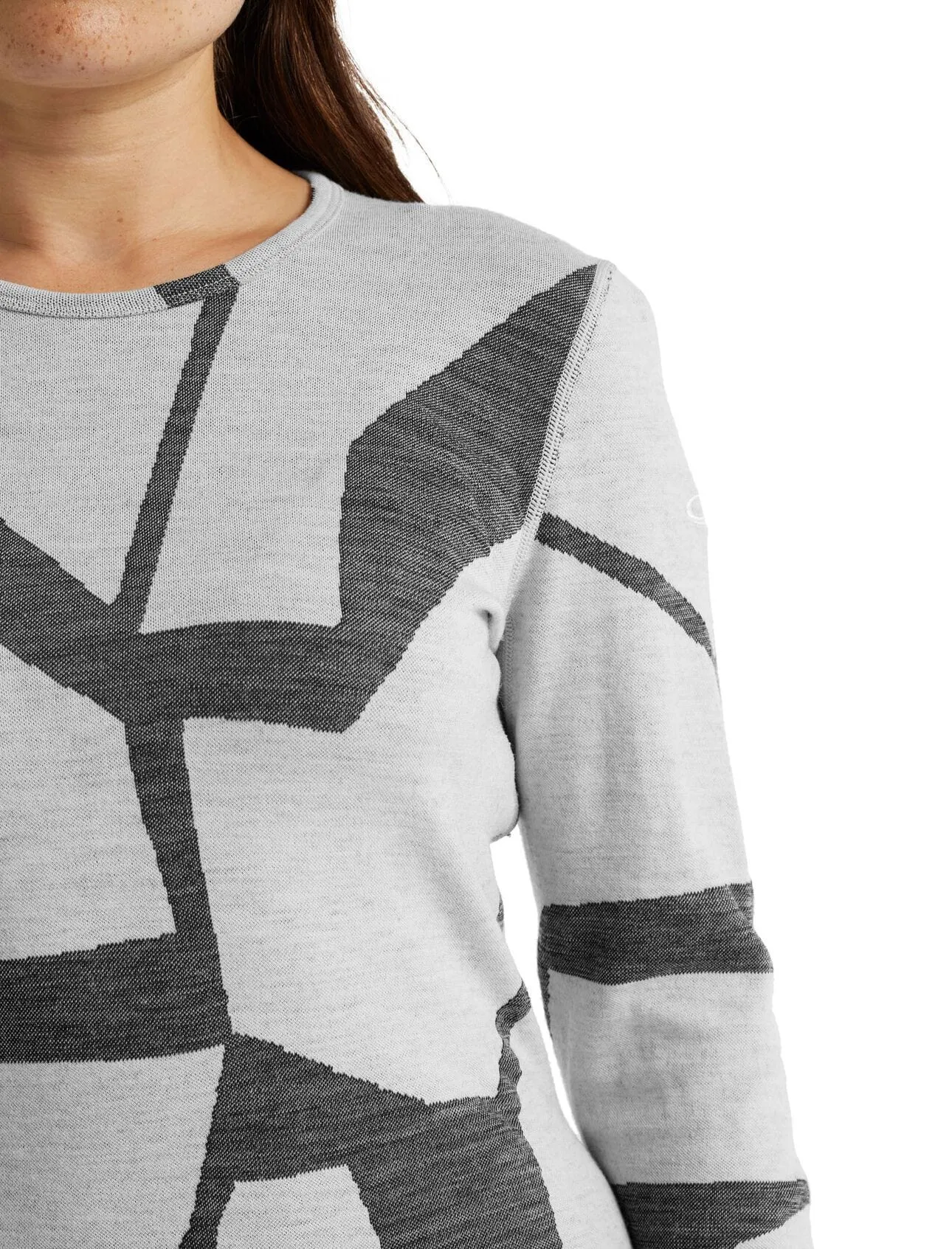 Ice Breaker Women's Merino 250 Vertex Long Sleeve Crew Thermal Top Fractured Landscapes