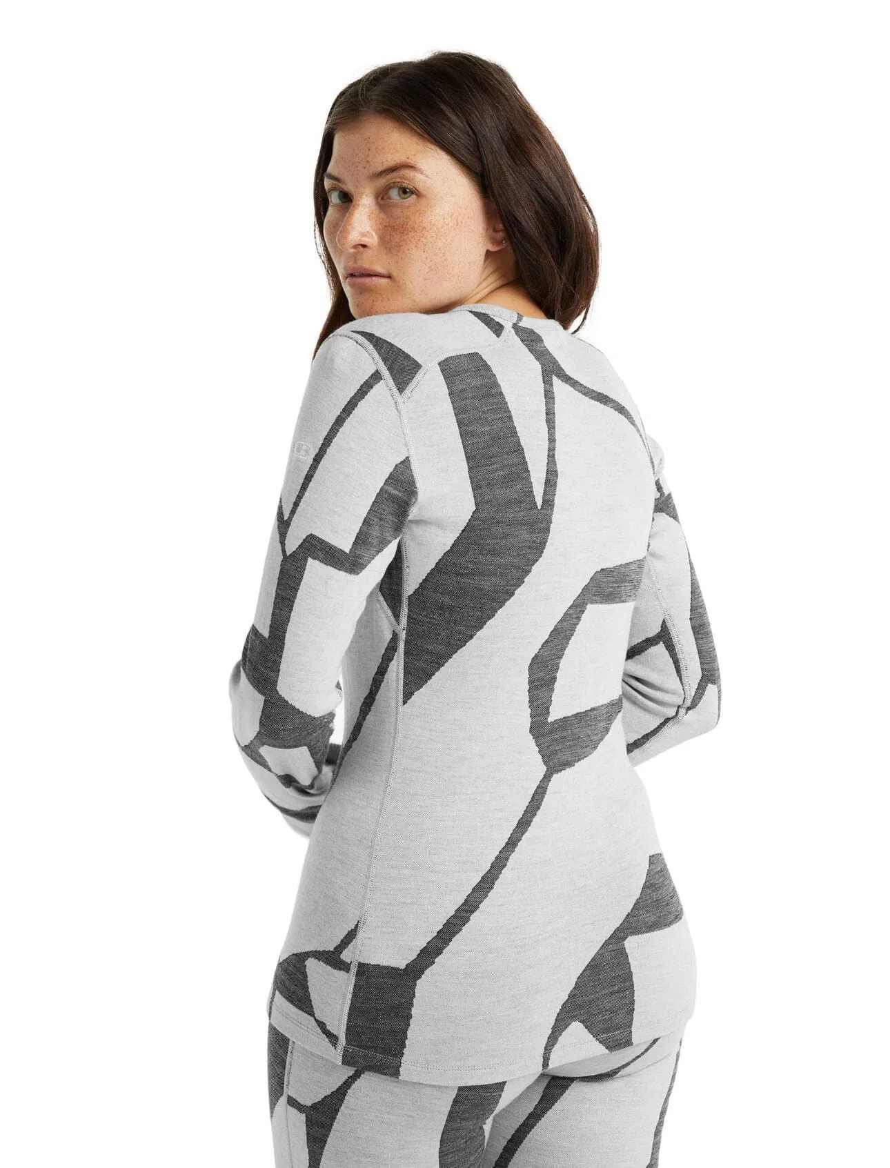 Ice Breaker Women's Merino 250 Vertex Long Sleeve Crew Thermal Top Fractured Landscapes