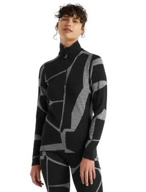 Ice Breaker Women's Merino 250 Vertex Long Sleeve1/2 Zip Thermal Top Fractured Landscapes